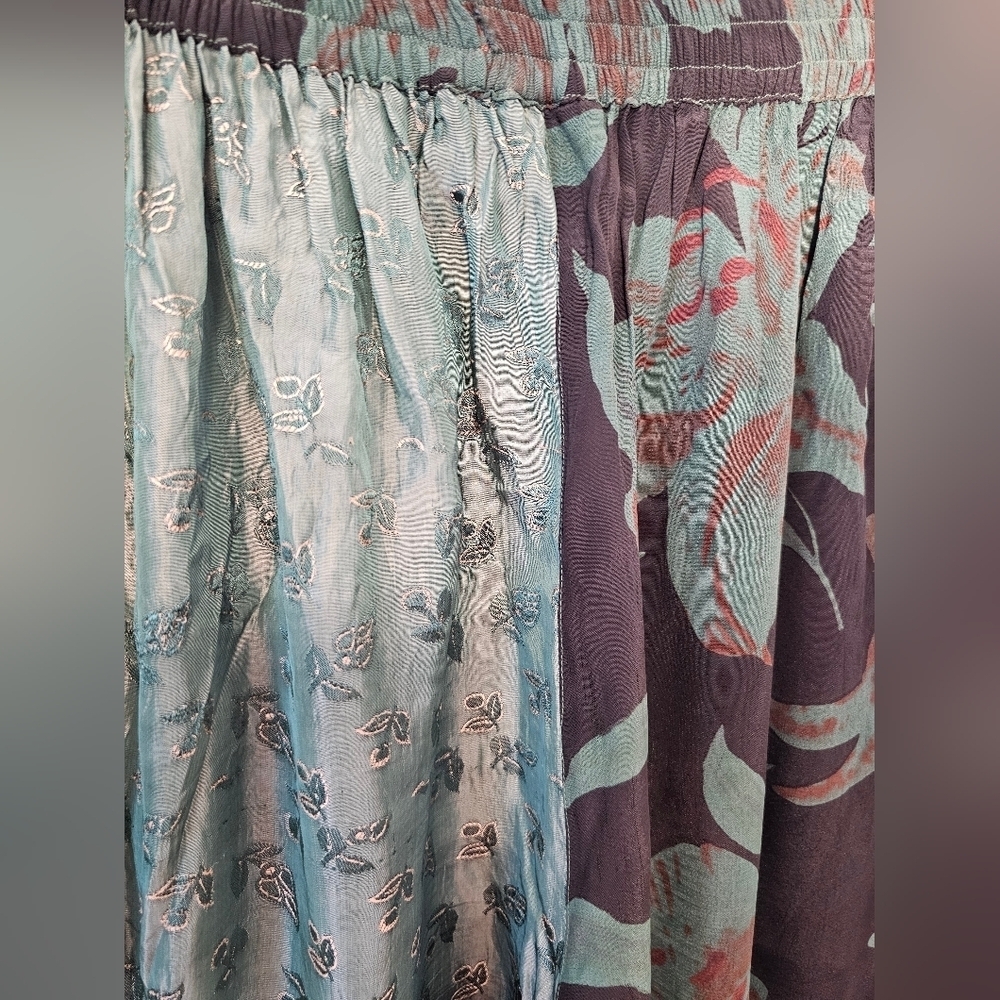 Tienda Ho Black & Green Rayon Boho Pants Free Size - Picture 6 of 10